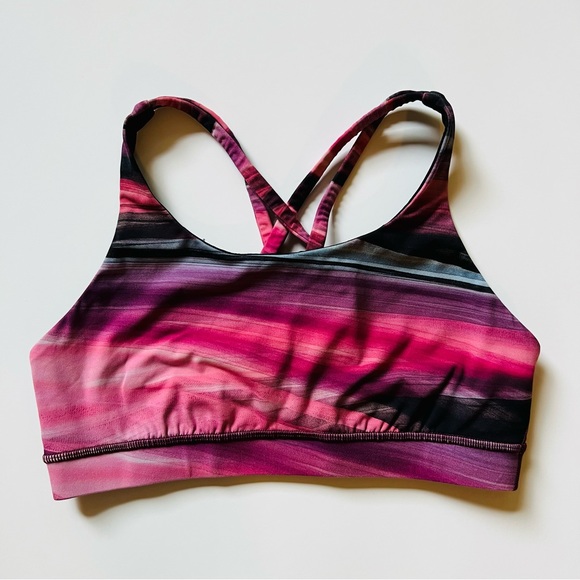 🛑SOLD🛑Lululemon Energy Bra *Nulux Size 8 Central saint martins Pink black - Picture 3 of 11